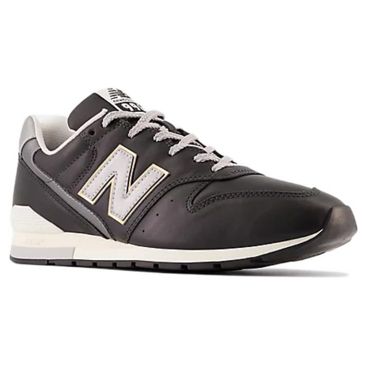 New Balance Nb 996 Round Toe Lace-Up Leather Low-Top Running Shoes Men Sneaker Black Gray CM996RI2