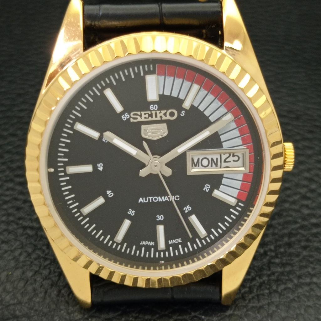 REFURBISHED VINTAGE SEIKO 5 AUTOMATIC JAPAN MENS BLACK DIAL WATCH A434390-2 R120-a434390