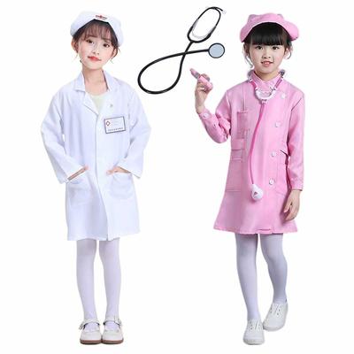 Monoi Fantasia Cosplay de Enfermeira para Halloween Doutor Doutora Estetoscópio Branco e0630 Crianças, Meninas, Fantasia, Fantasia, Uniforme, Casaco, Conjunto,