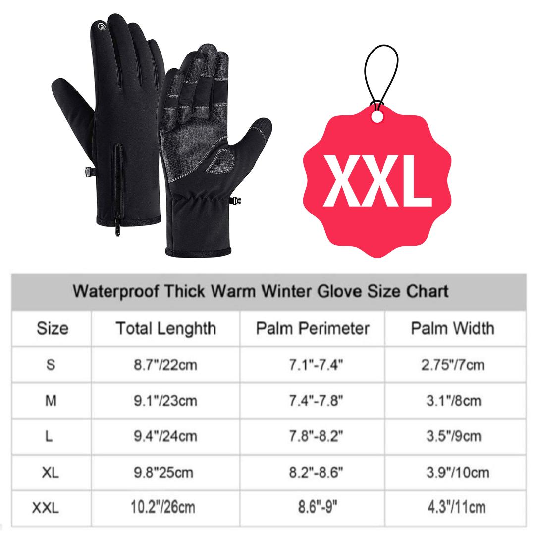 

Перчатки для зимних видов спорта, совместимые с сенсорным экраном, водонепроницаемые, выдерживают температуру до -10 °C, с двухслойной защитой SBR XX-Large