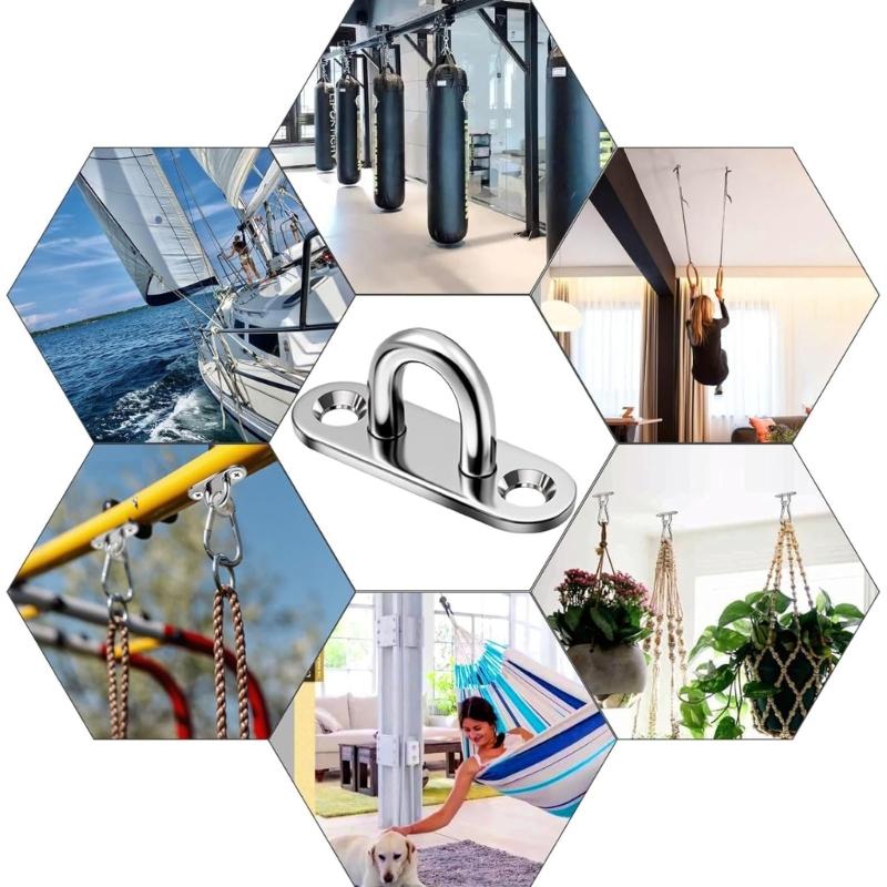 10PCS Reinforced Oval Shaped Miniature Hook Strong Steel Mounting Hardware for Ceiling Curtain Rope Installation