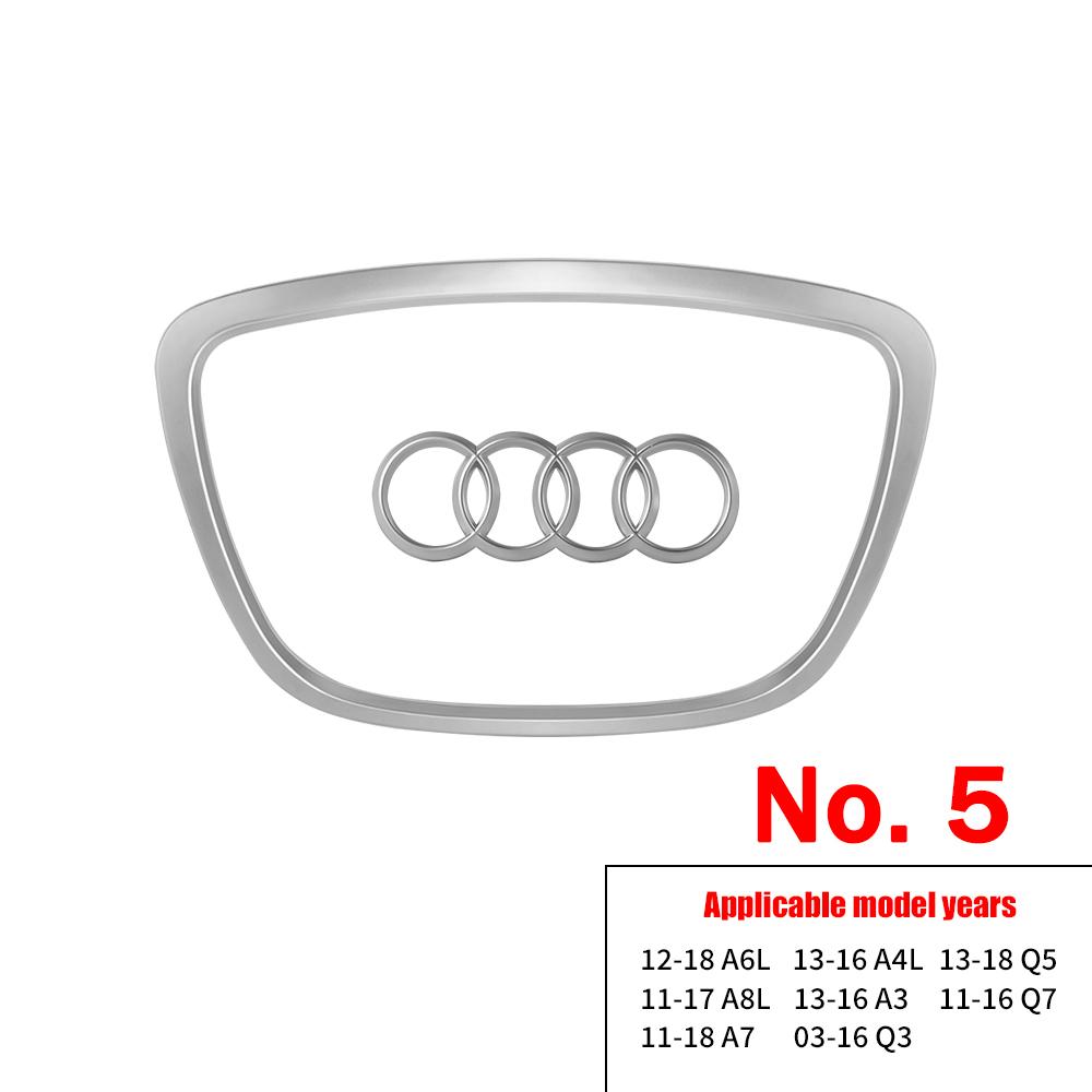 For Audi 8P 1PC Car Style Steering Wheel Center Logo Cover Sticker Decoration For AUDI A6L Q7 Q3 Q5 A7 2005-2024 A5 A3 A4L A8L 2005-2016 A8