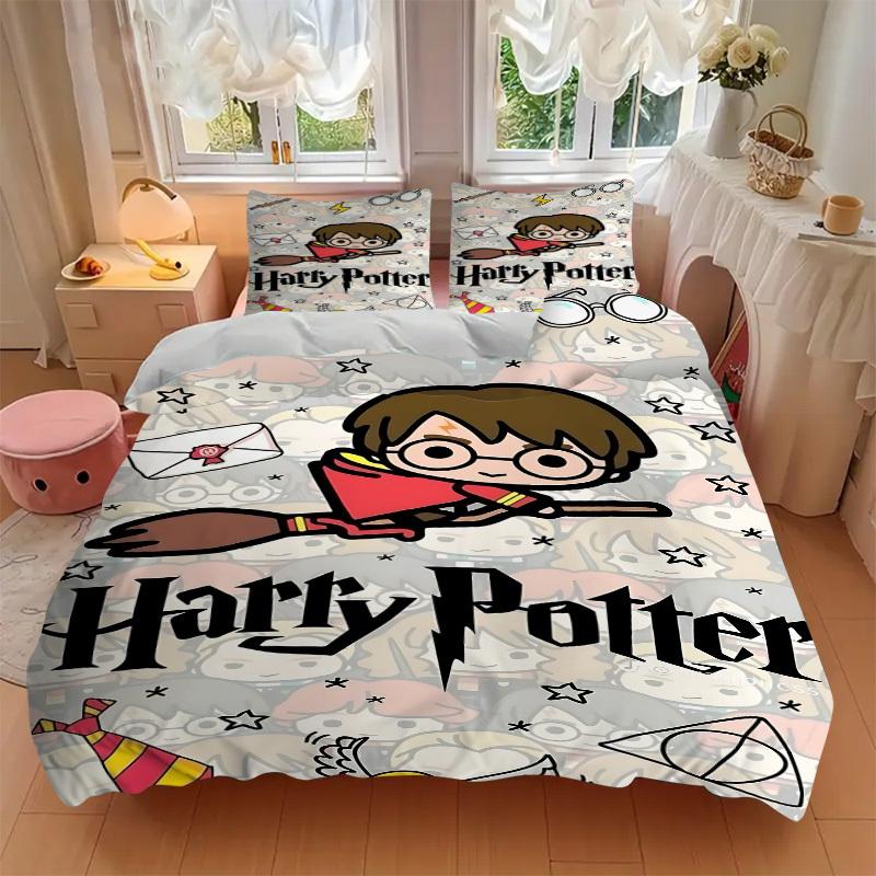 3pcs Harry Potter Duvet Cover Set - Machine Washable, Includes 1 Duvet Cover and 2 Pillowcases, No Core Included, All-Season Home Decor for
