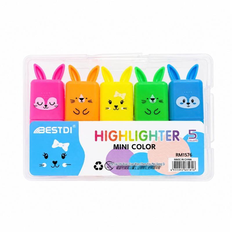 Super Cute Mini Cartoon Fluorescent Pen for Doodling and Notes