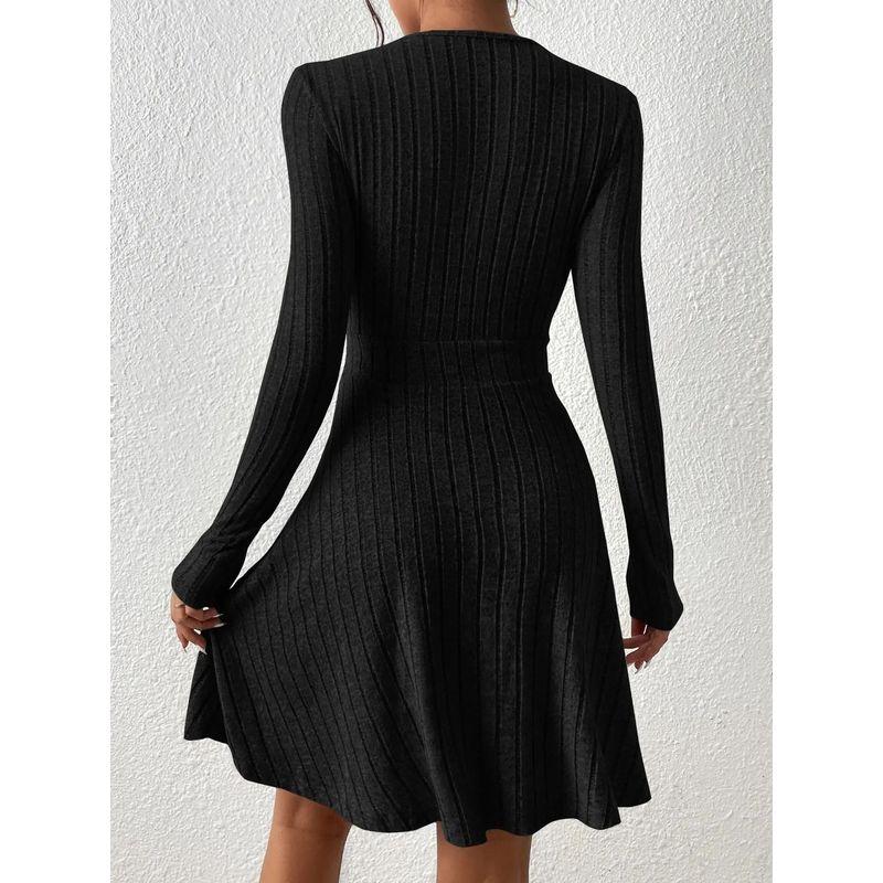 Sexy V-neck Long Sleeve Slim Fit Dress Sexy V-neck Long Sleeve Silm Dress