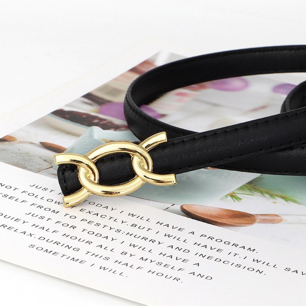 

PU Leather Women s Belt Simple Waistband Belts Fashion Thin Waistband Gift кавовий