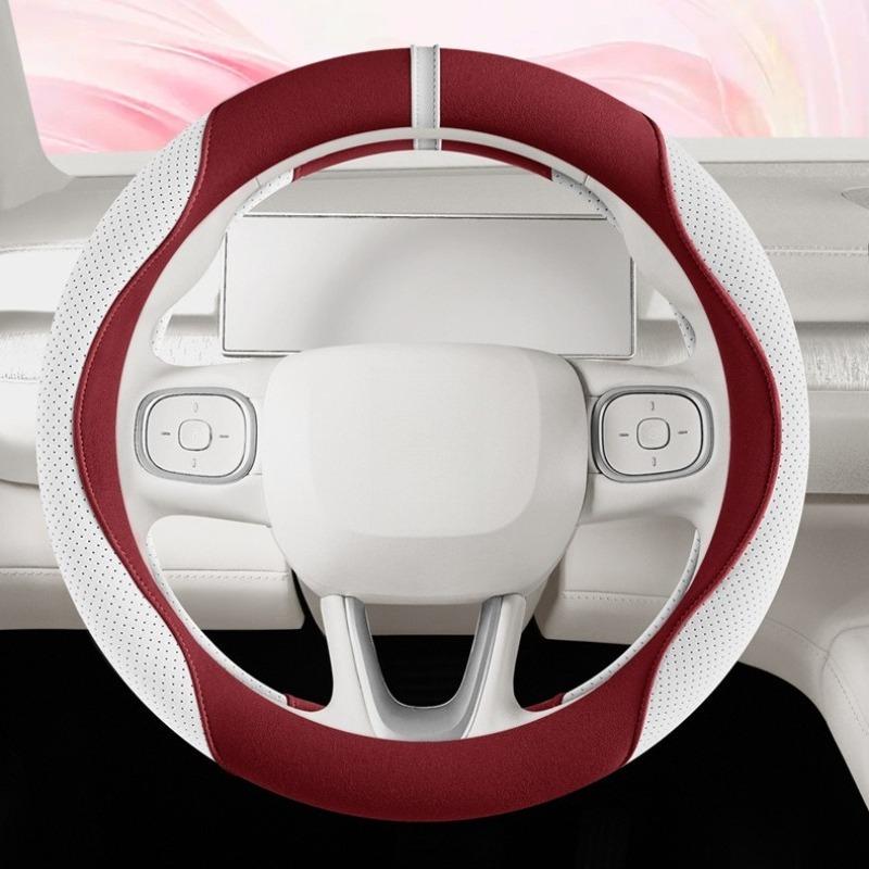 Cute Suede Car Steering Wheel Cover Universal Steering Wheel Grip Cover Car Accessories Interior Woman Kawaii Steering Covers