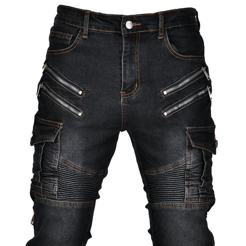 New product JES-24 motorcycle jeans men's locomotive retro casual adjustable knee pads anti-drop cycling pants
