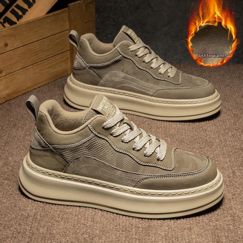 

Мужские зимние кожаные кеды на флисовой подкладке - Теплые, универсальные и увеличивающие рост. Size 43