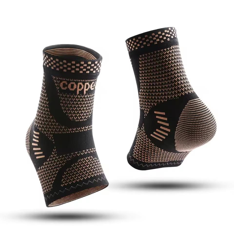 1Pcs Copper Ankle Brace,Infused Ankle Support Compression Sleeve for Men Women,for Foot Pain,Sprained Ankle,sports