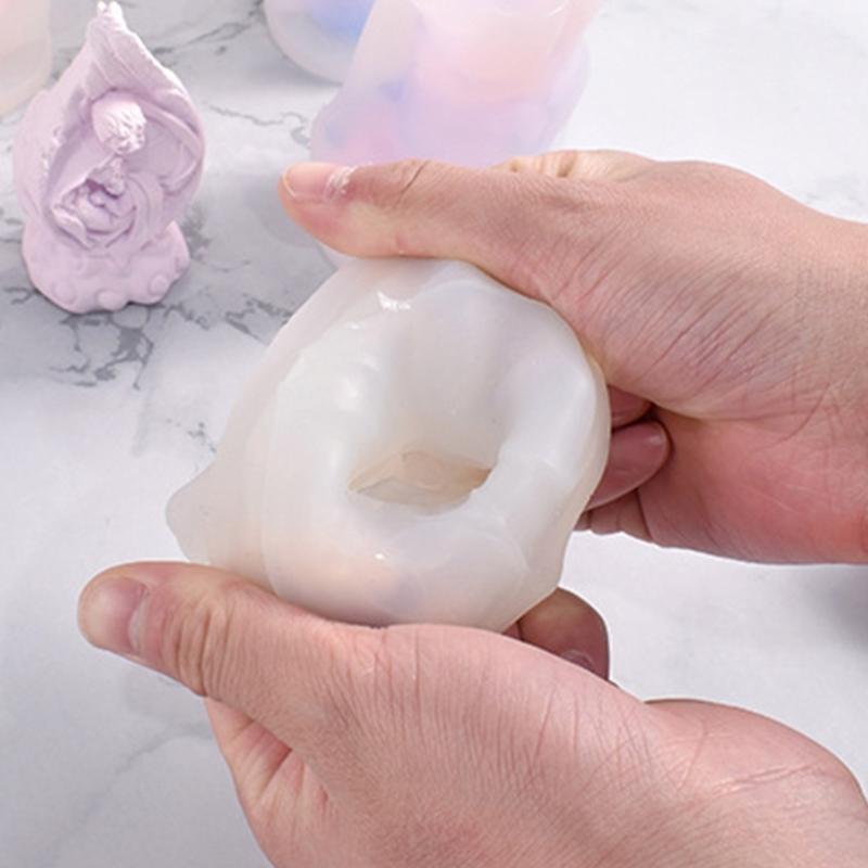 3D Angel Candle Mold Prayer Angel Silicone Resin Mold Aromatherapy Candle Mold Ornaments Mold for DIY Crafts Home Decors