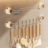 Adjustable Wall Mounted Utensil Holder 8 Hooks Flatware Storage Rack Cooking Utensils Hanger  Home