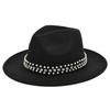 Woolen hat diamond jazz hat easiest for matchwoolen retro large brim hat black top hat polyester none