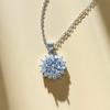 Light Luxury 3-Carat Moissanite Sunflower Pendant Snowflake Necklace 