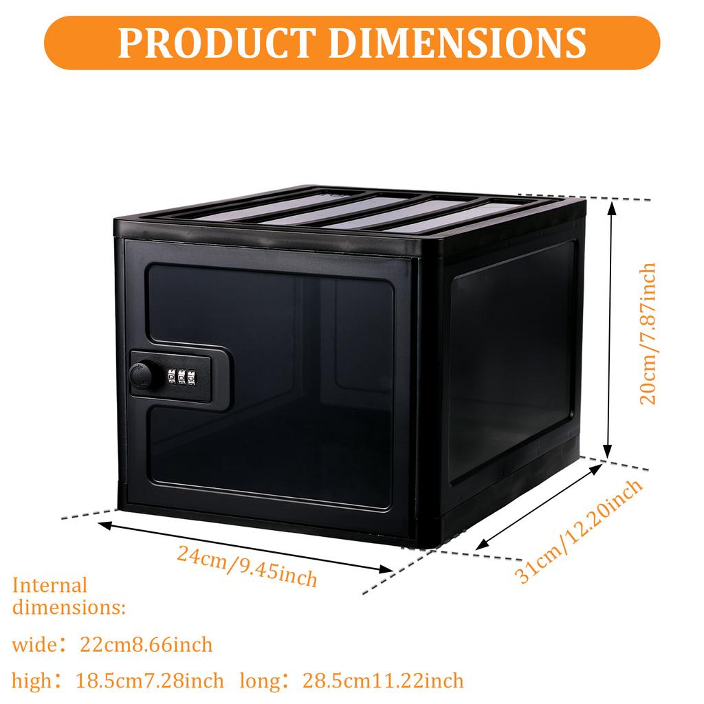 Refrigerator Food Transparent Storage Box With Combination Lock Large Capacity Food Storage Box for Home Kitchen Medical