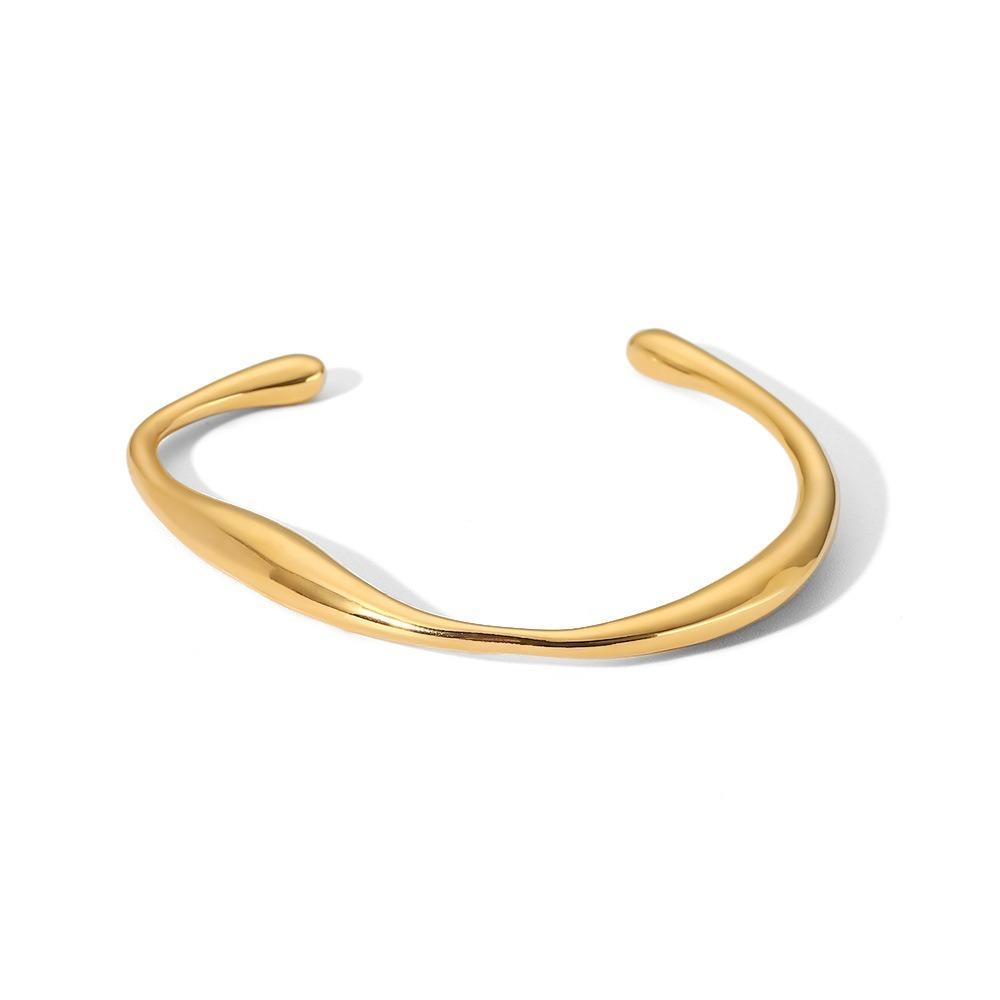 Stainless Steel Opening Bracelet 18K Gold Plated Stainless Steel Bracelet  For Women