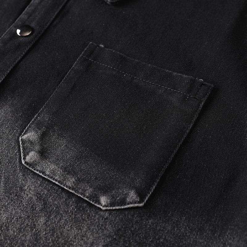 American Workwear Denim Men's Long-sleeved Casual Spring and Summer Retro Tops Hong Kong Style Trendy Jackets