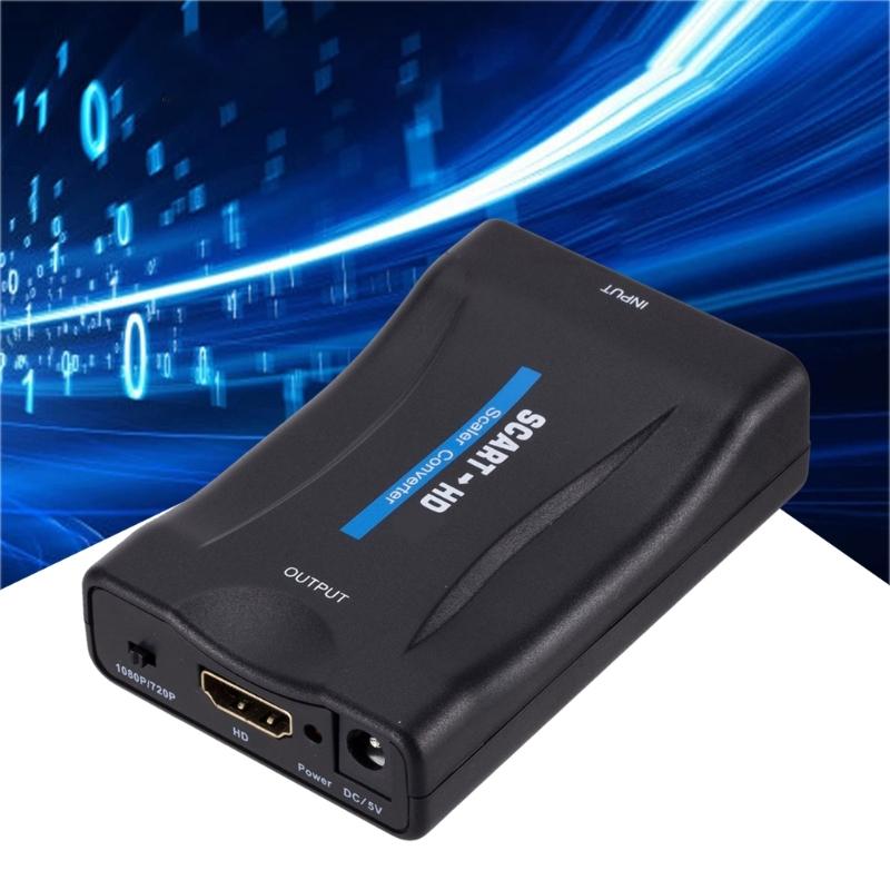 SCART zu Multimedia-Schnittstellen Konverter 1080P Adapter zum Verbinden alter Geräte mit modernen Displays mit USB-Stromkabel