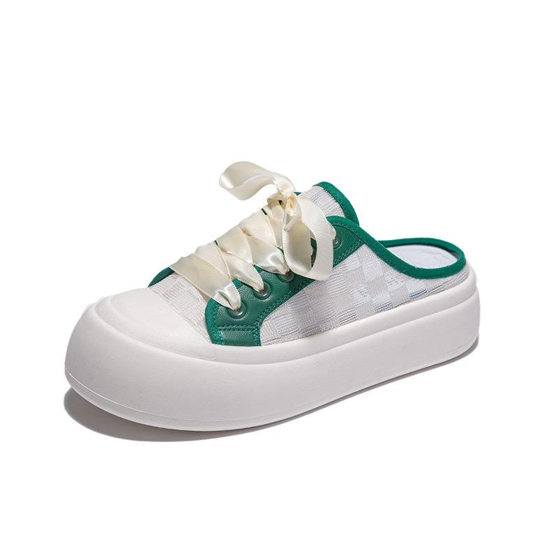 New Half-slipper Thick-soled Big-headed Board Shoes and Casual Perforated Sponge Shoes