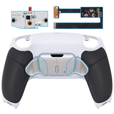 eXtremeRate RISE4 Programmable Metal Back Paddle Remap Kit for PS5 Controllers Includes Upgrade Board and Rubber Redesigned White Back Case 4 Silver