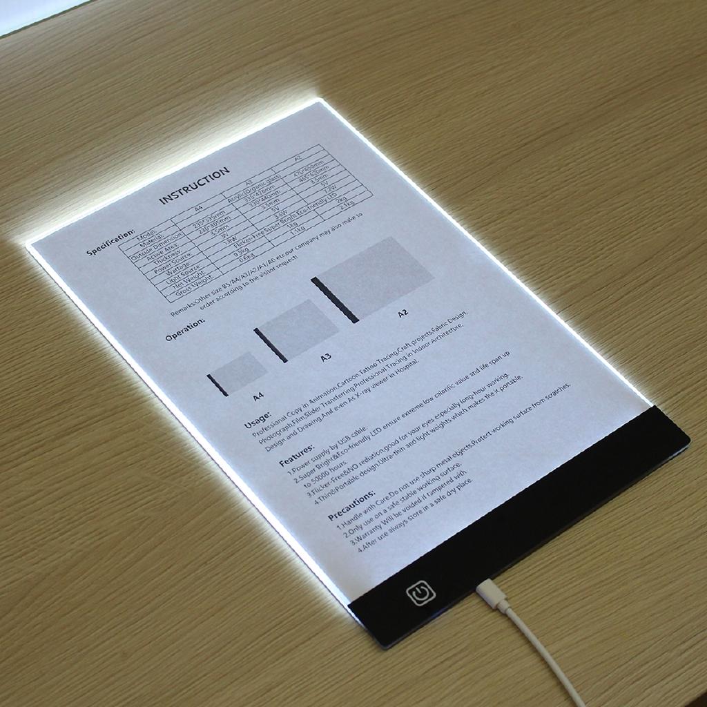 LED Diamond Painting Light Pad Board Diamond Painting Accessories Kit A4/A3 Drawing Graphic Tablet Box Stepless