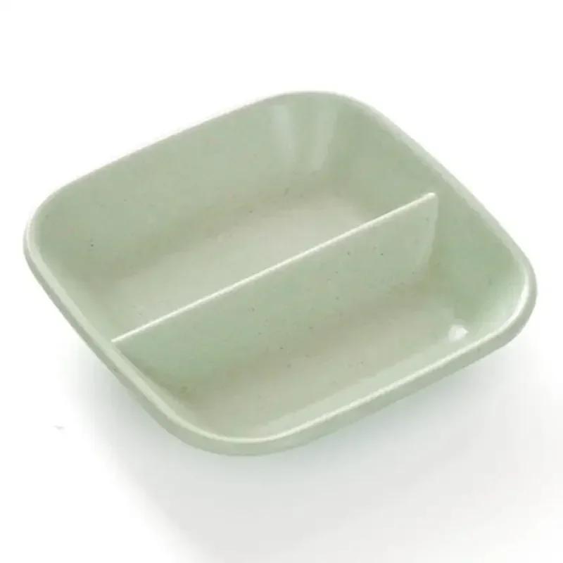 1Pcs Wheat Straw Seasoning Dish Multi-purpose Drain Dish Calvings Sauce Vinegar Tableware Divider Convenience Products