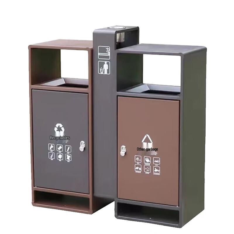 Outdoor Dual-Compartment Recycling Waste Bin