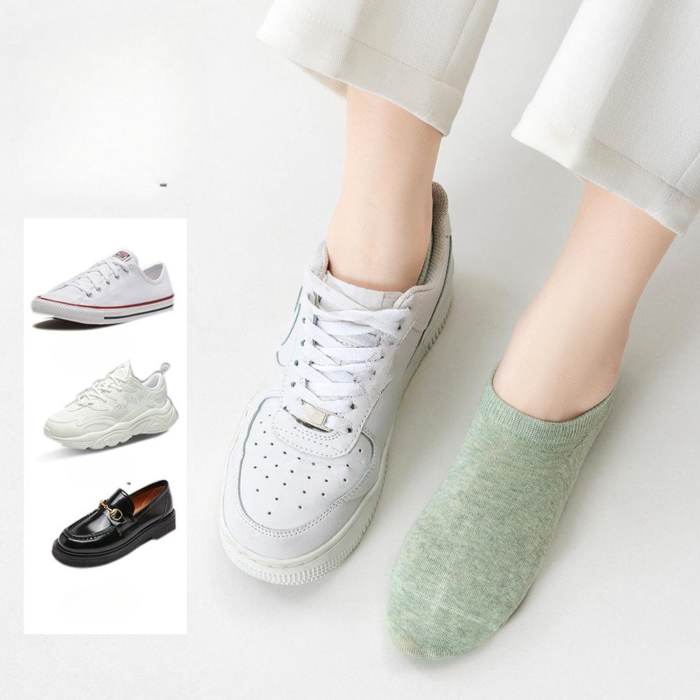 Women's Pure Cotton Boat Socks, Anti-slip and Non-dropping, Anti-odor, Shallow Mouth Invisible Socks, Thin Short Socks, Cotton Socks, Trendy