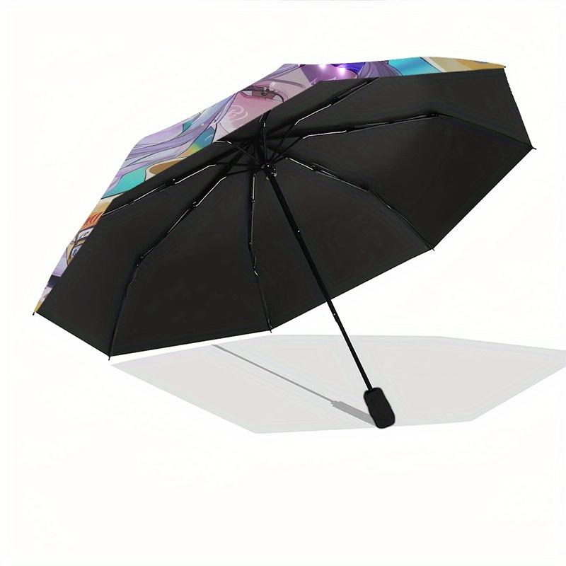 KPop Demon Hunters Automatic opening and closing folding umbrella with 8-rib frame and compact travel design, perfect for all occasions | St