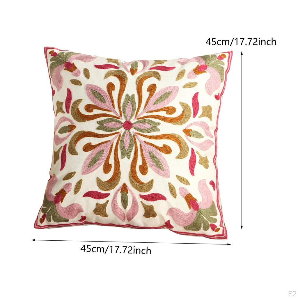 Blumen Kissenbezug Dekorative Kissenhülle Weiches Wurfkissen Bestickter Bezug für Zuhause
