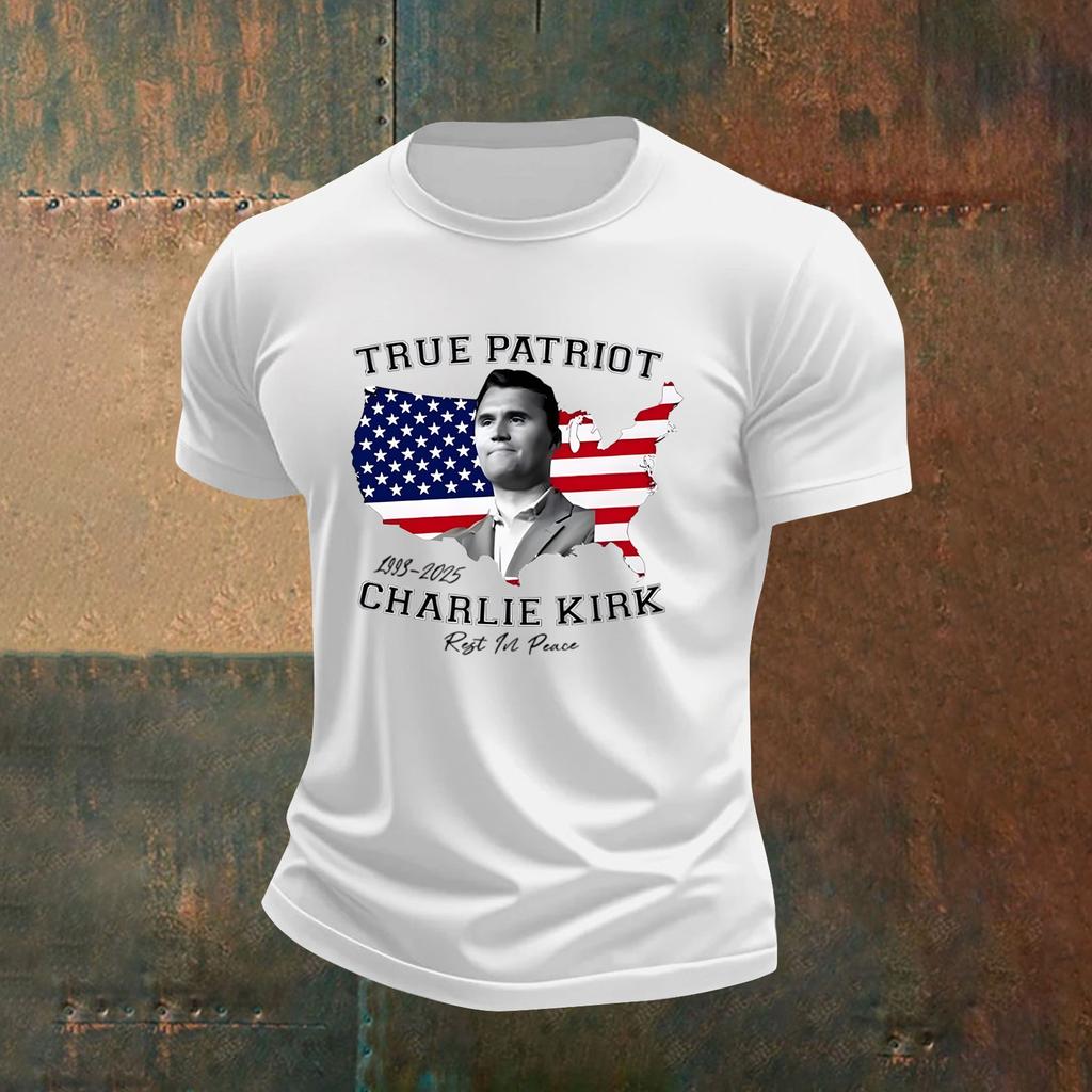 Men's Printed Short Sleeve T-Shirt Men's Loose Casual Short Sleeve Top