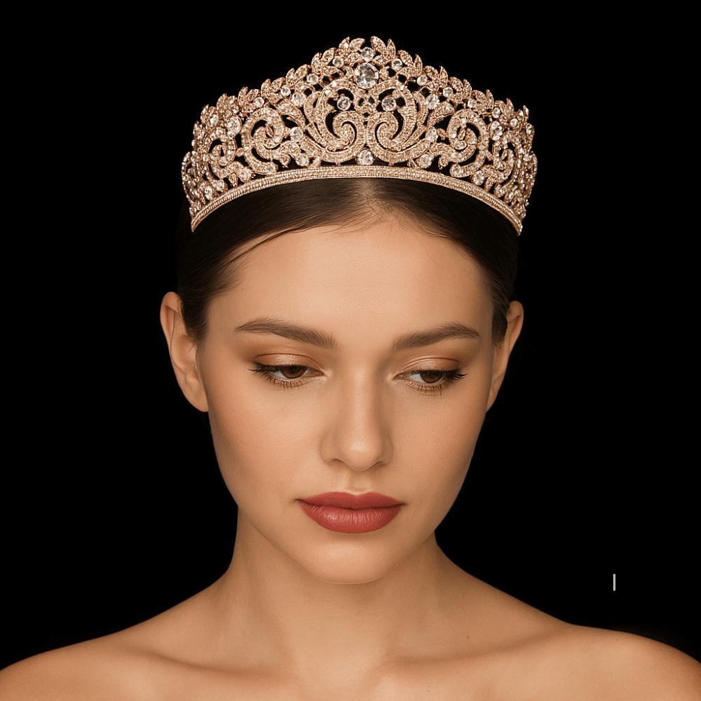 Zinc Zinc Alloy Princess Crown Baroque Crown Hair Accessory Luxury Rhinestone Tiara Wedding