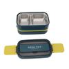 Double Layer Bento Box 316 Stainless Steel Compartment Portable Lunch Box with Cutlery for Work