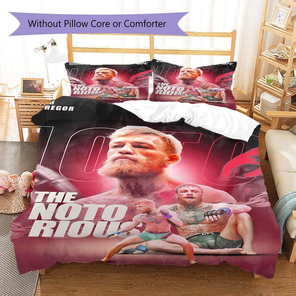 connor mcgregor Pattern Bedding Quilt Set Quilt Cover Pillowcase Home Decoration Birthday Gift (1 * duvet cover + 2 * pillowcase, without core)