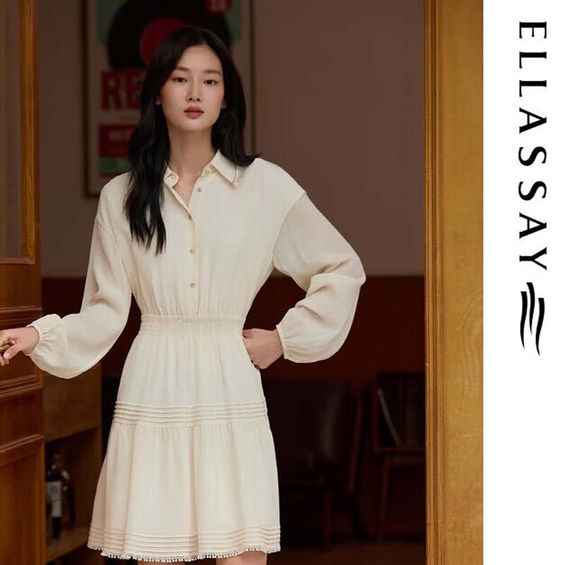

ELLASSAY Women s Lyocell Lace Long Sleeve Shirt Dress XS