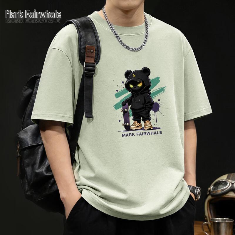 Mark Fairwhale Men s Cotton Round Neck Spray Skateboard T-Shirt M
