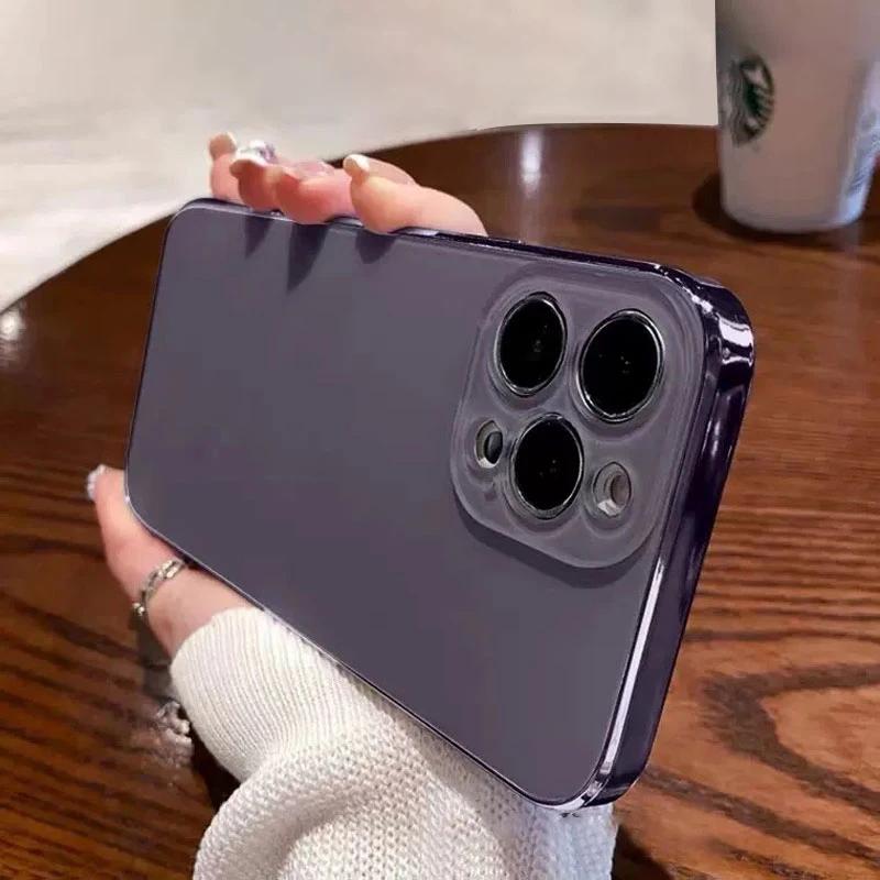 Husă de telefon premium colorată potrivită pentru iPhone 16 15 14 13 promax 12 11 anti-amprentă carcasă dură din PC galvanizată