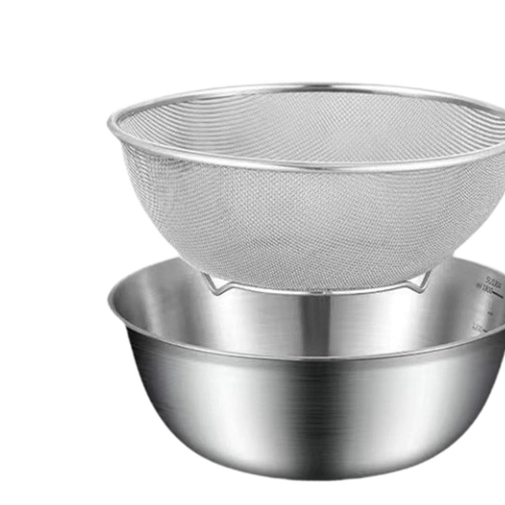 Stainless Steel Colander Basket with Basin Fine Mesh Strainer and Food Strainers Set