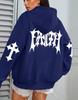 Women's Creative Faith Art Fleece Hoodie - Autumn Casual Loose Fit with Pockets