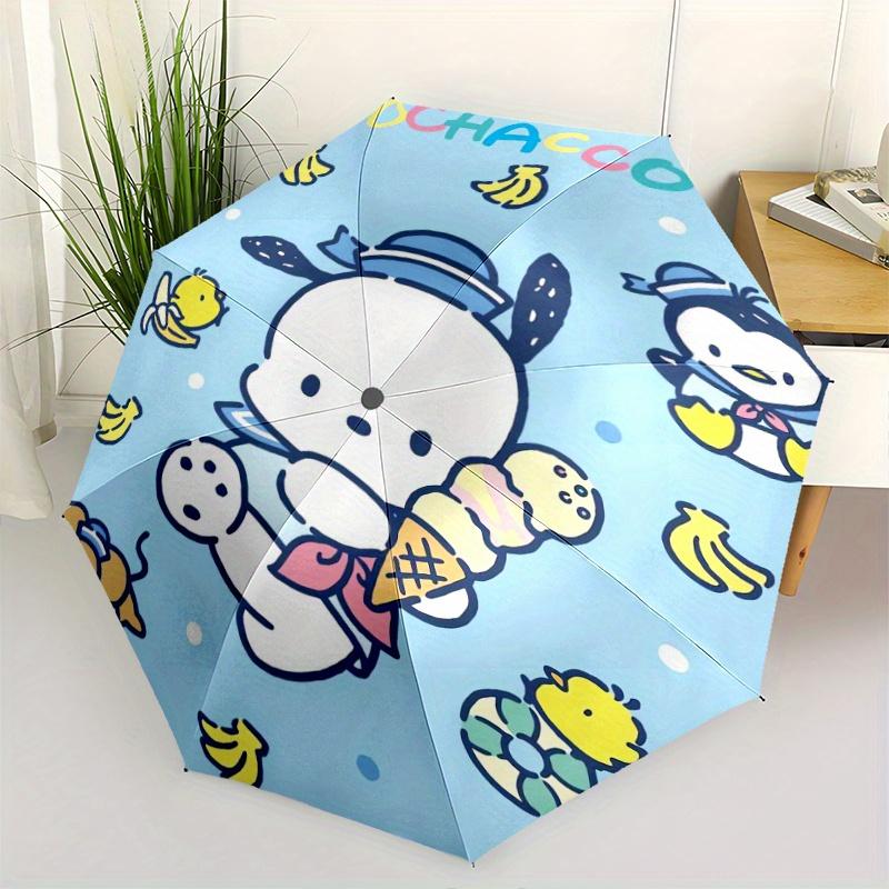 

Penguin and Pochacco Automatic Opening and Closing Cartoon Umbrella - Small Umbrella Suitable for Various Occasions, Portable 3-Fold Small Umbrella fo