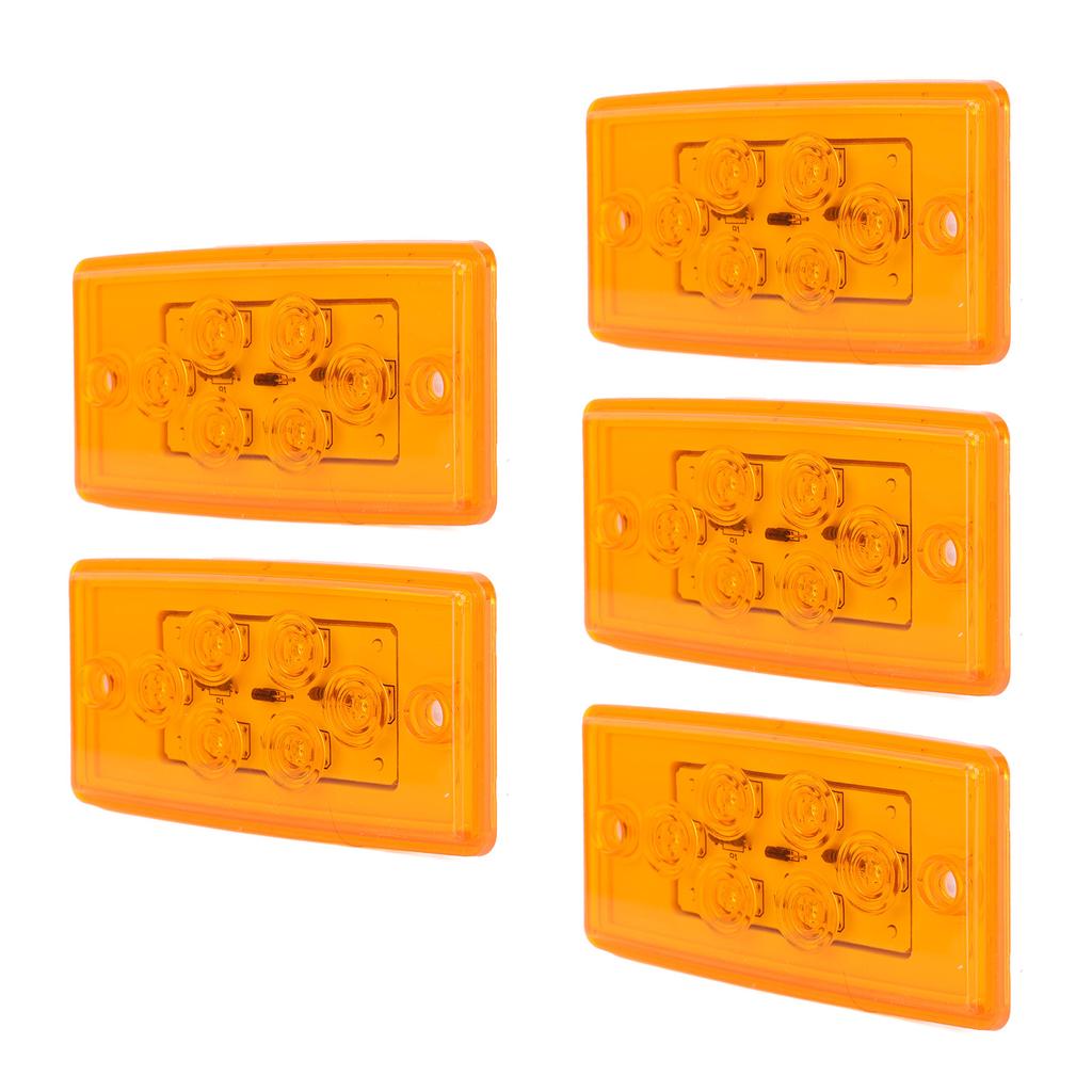 5 Pcs 12V LED Marker Lights Amber IP65 Waterproof Side Indicator Clearance Lamp for Truck RV Yacht
