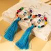 Rice Bead Halloween Earrings Tassel Ear Jewelry Accessories Trendy Pumpkin Earrings  Party