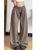 American-style Retro Women's Sweatpants 2025 New Elegant Low-waist Drawstring Loose Straight-leg Harajuku Casual Wide-leg Pants