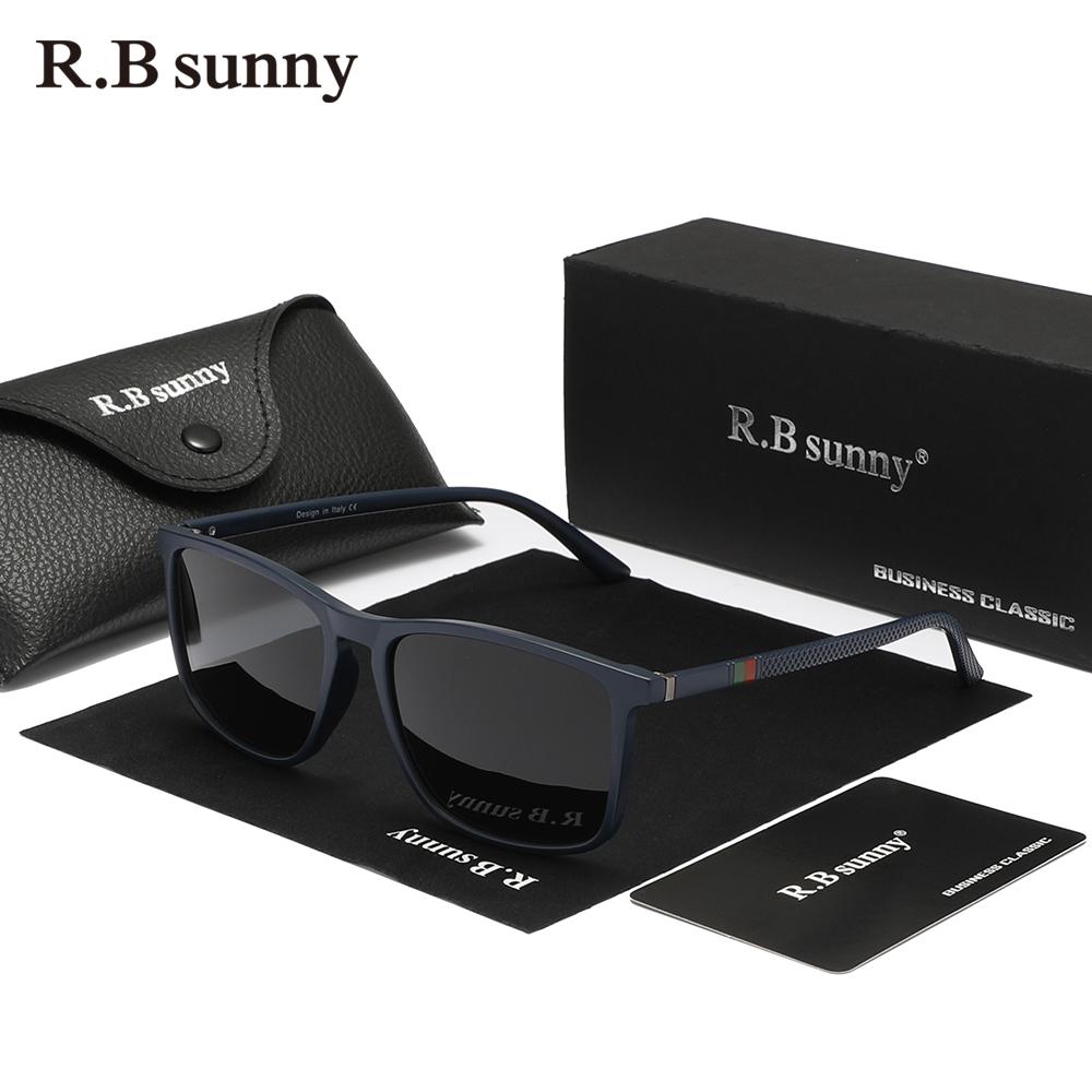 RBsunny Causal Fashion Men‘s Sunlasses Polarized Anti-UV400 Glasses Women Rectangle TR90 Ultralight Frame High Quality Eyewear