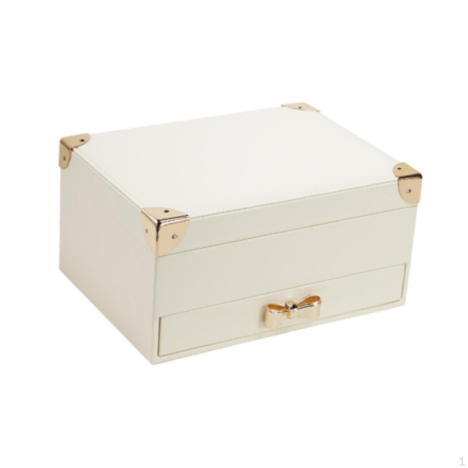 

Шкатулка для ювелирных изделий, двухслойный держатель для хранения, женский контейнер, органайзер, ожерелье белый