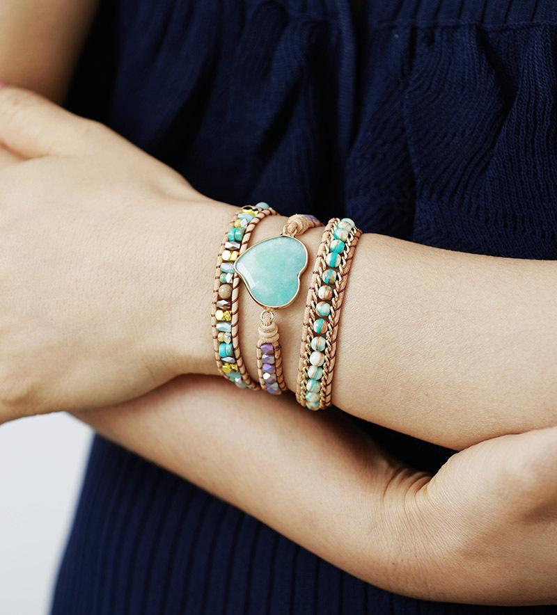 BLINGBAY Women's Bracelets New Natural Stone Hand Woven Beaded Bracelet Multi-layer Bracelet Jewelry Girls Party Birthday Jewelry Gift