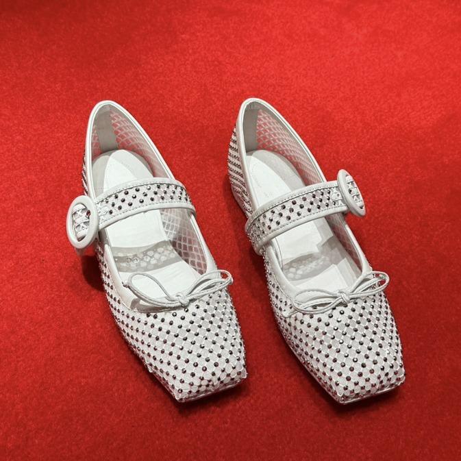 

New star Yang Mi square head ballet shoes bow rhinestone shiny light mouth single shoes 40 чёрный