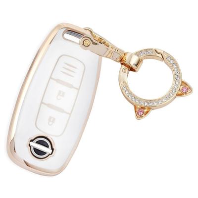 [ZANEKO] New X-Trail Key Case Compatible Nissan Sakura Key Cover Aria Smart Key Case (White), White (white 1)