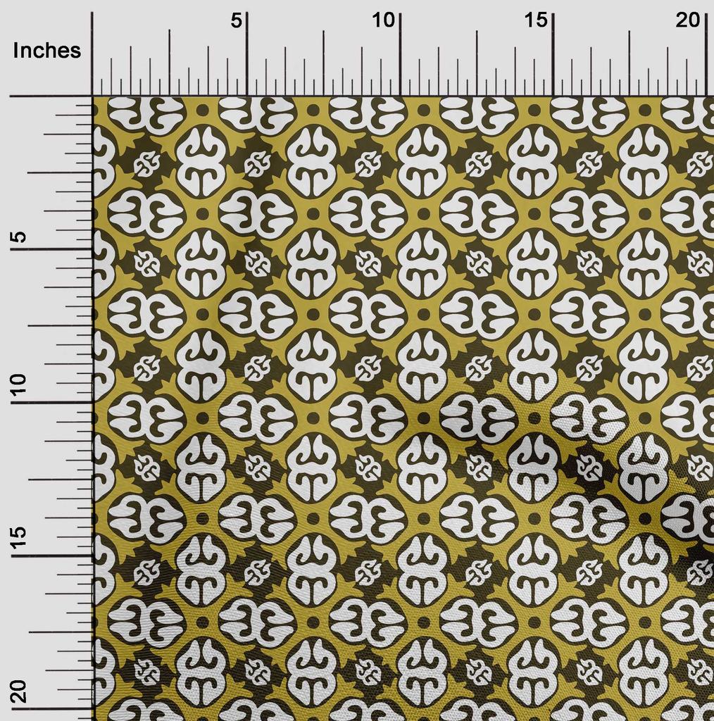oneOone Cotton Flex Dark Olive Green Fabric Abstracts Dress Material Fabric Print Fabric By The Yard 40 Inch