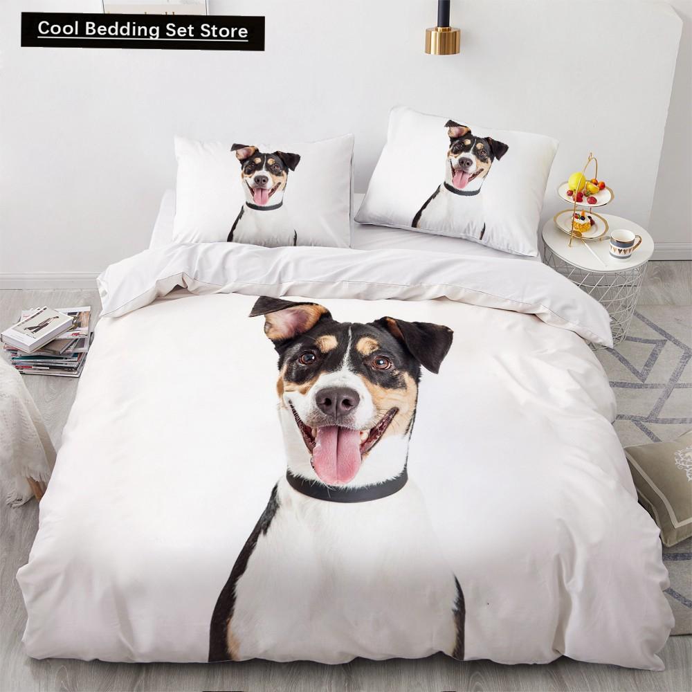 Tier Hund Bettbezug King Queen Größe Kinder Niedliches Haustier Welpe Thema Bettwäsche Set Corgi Golden Retriever 2/3-teilig Polyester Bettdeckenbezug